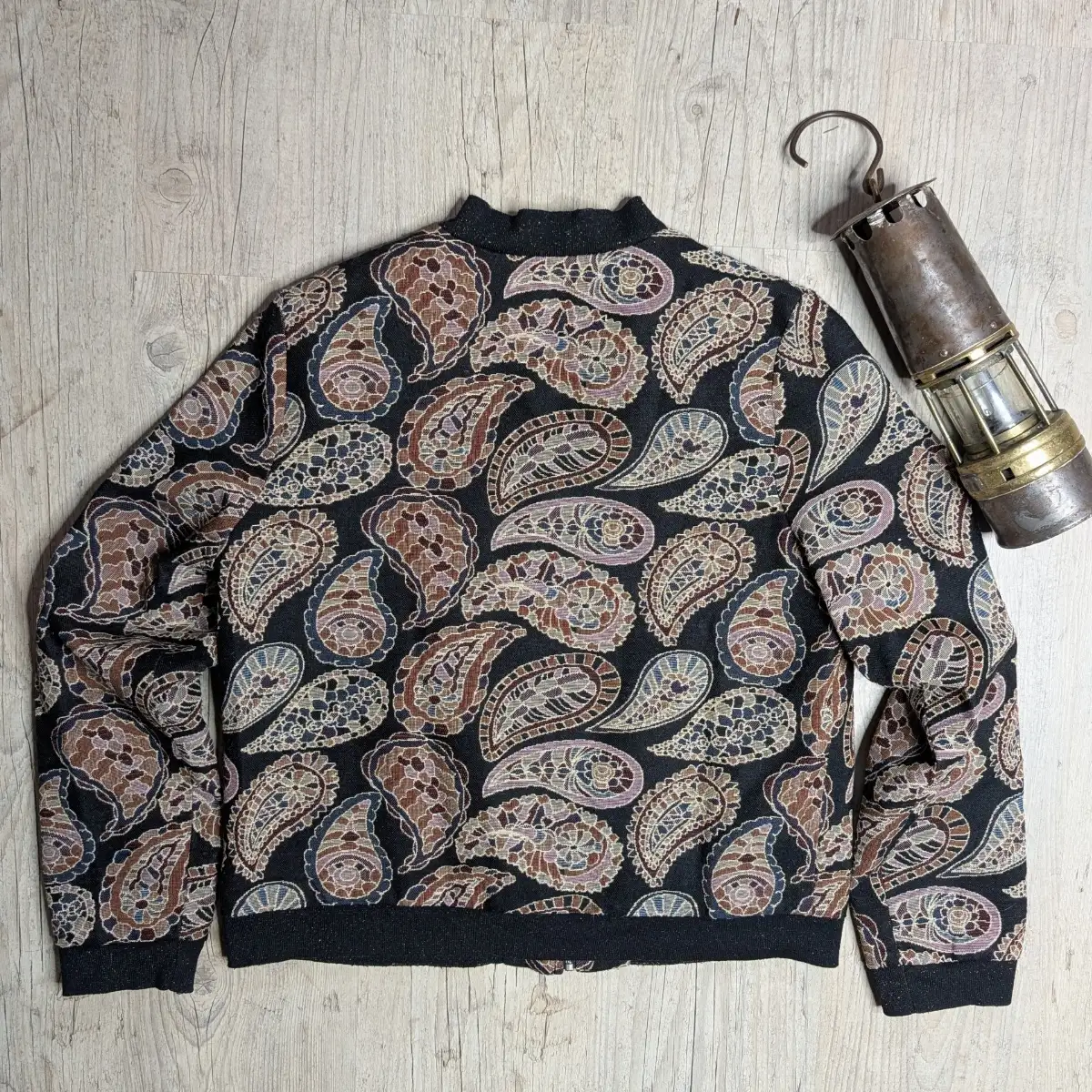 Veste Vintage bomber légère à motif cachemire / paisley Taille M/L